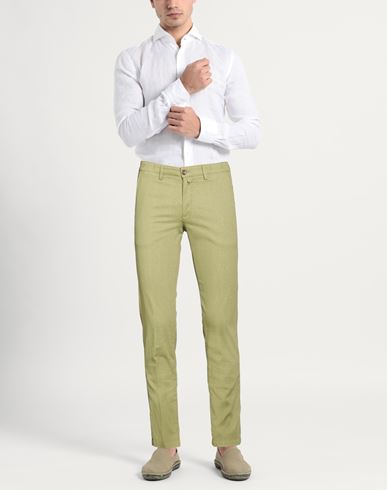 Man Pants Lime green Size 30 Cotton, Elastane