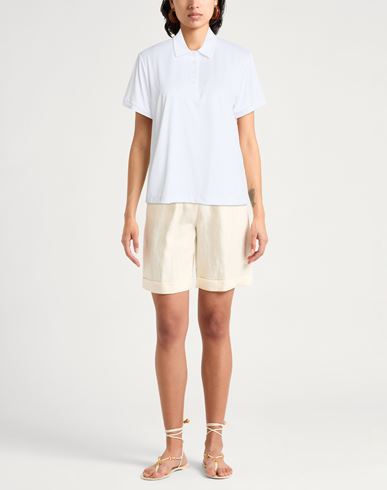 Woman Polo shirt White Size M Polyester, Elastane