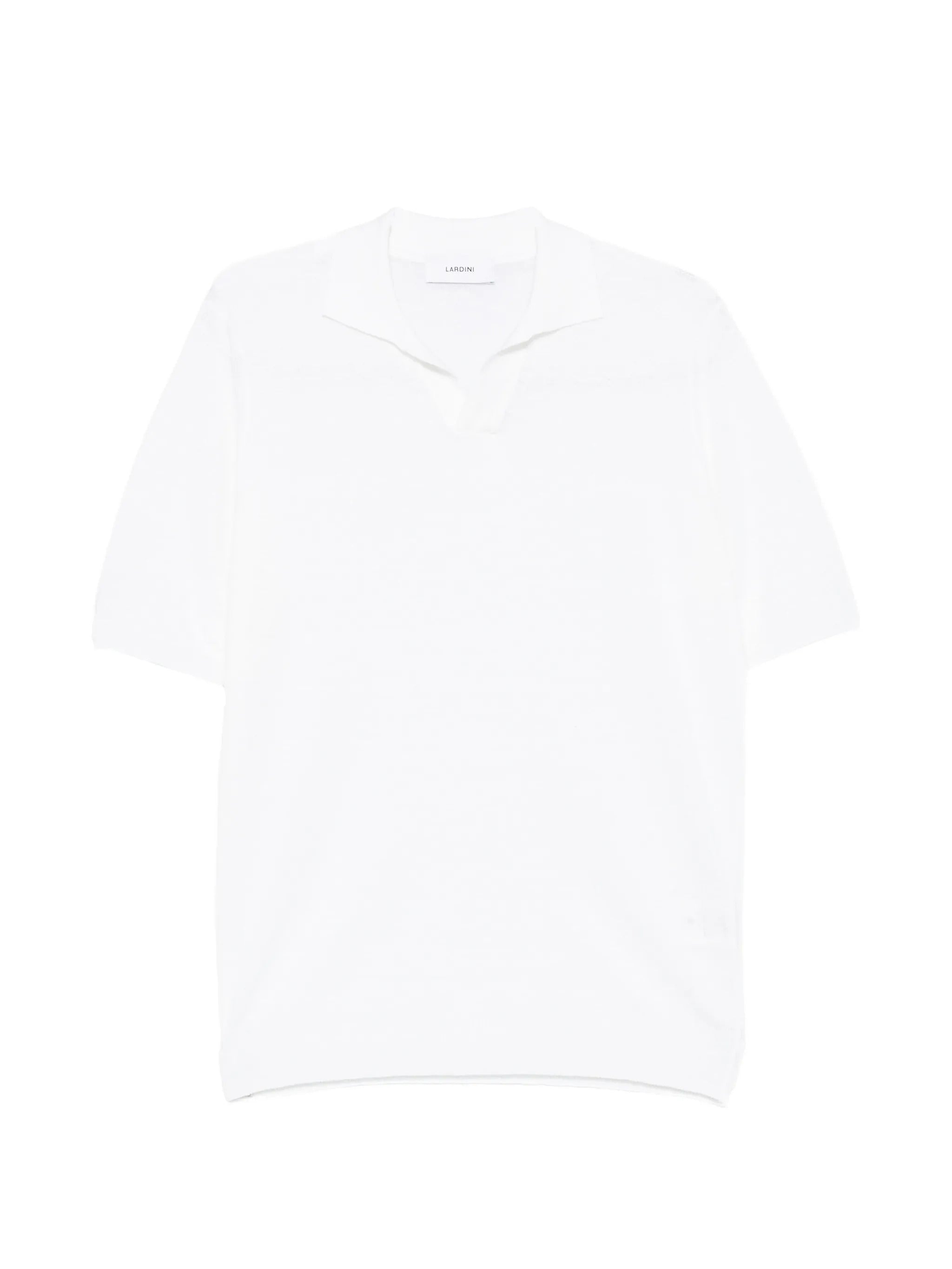 Men's Linen-Cotton Notched Neck Short-Sleeve T-Shirt with Ribbed Hems