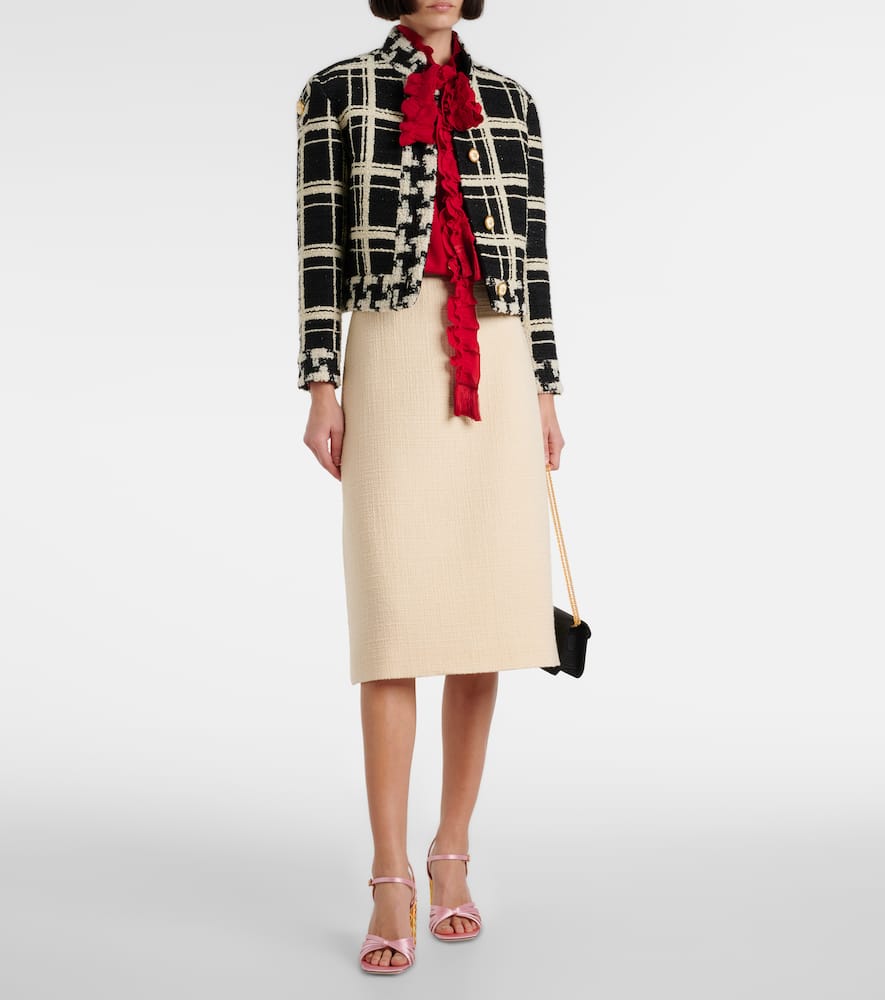 Mossi wool-blend tweed midi skirt