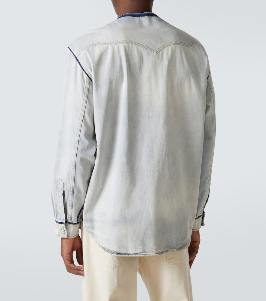 Embellished denim overshirt