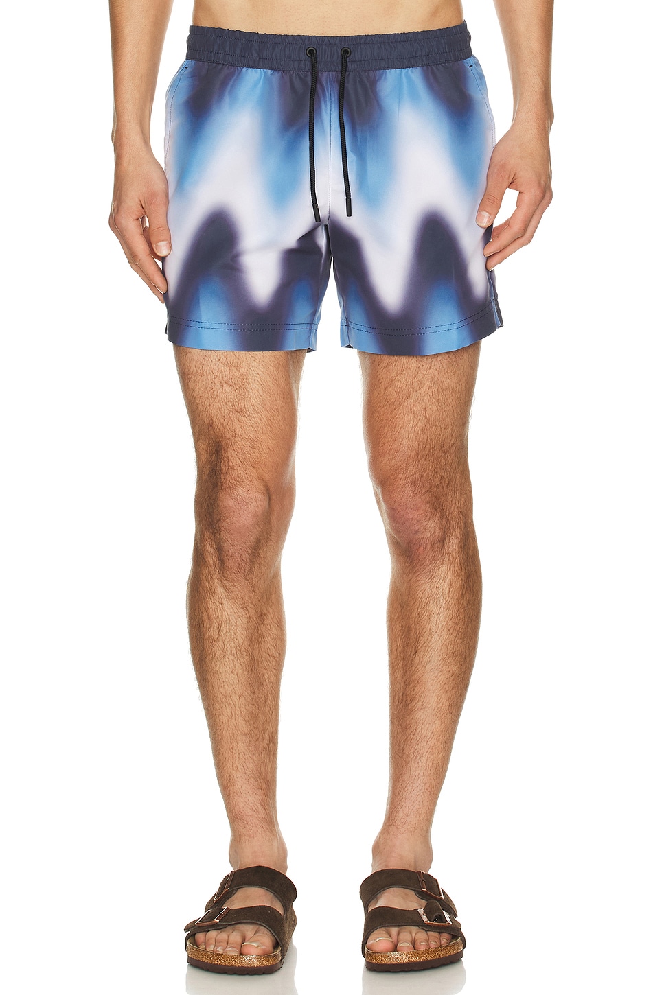 Commas Gradient Wave Classic Swim Short in Blue - Blue. L also in M, S, XL/1X, XXL/2X