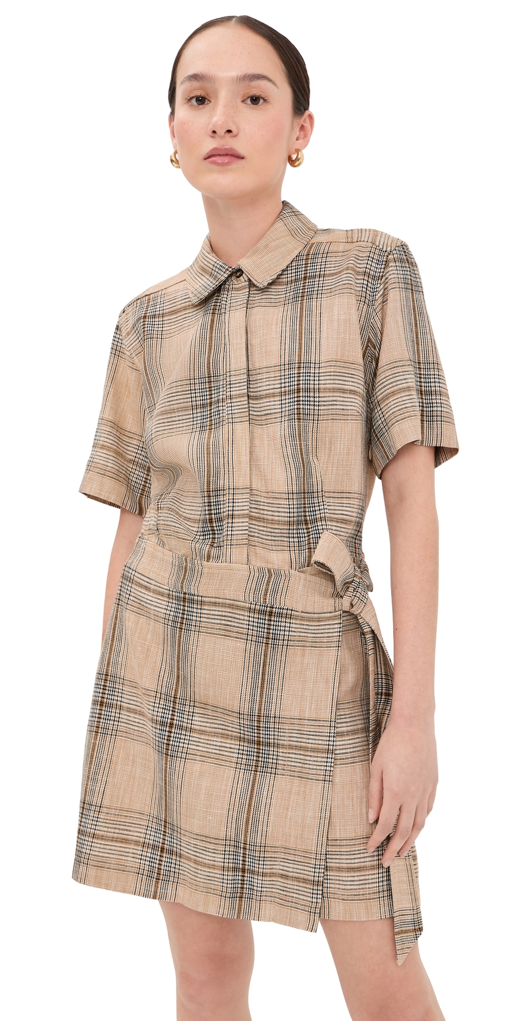 Jensen Wrap Dress Rattan Plaid