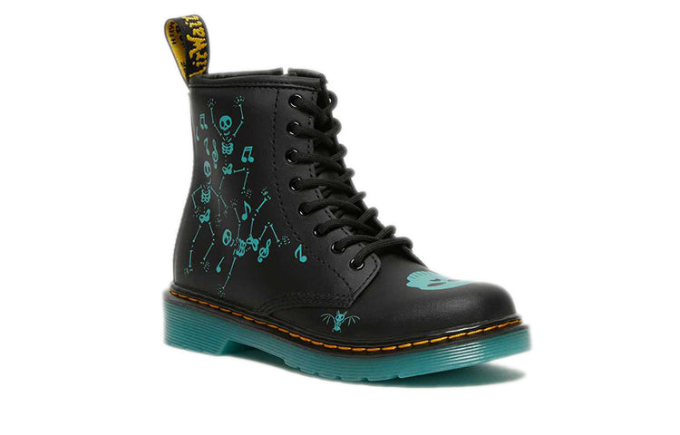 (PS) Dr.Martens 1460 PU Skelly Print Leather Lace Up Boots 'Black Aqua'