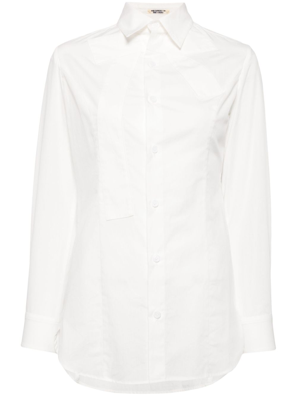 Bow-detail cotton shirt - White