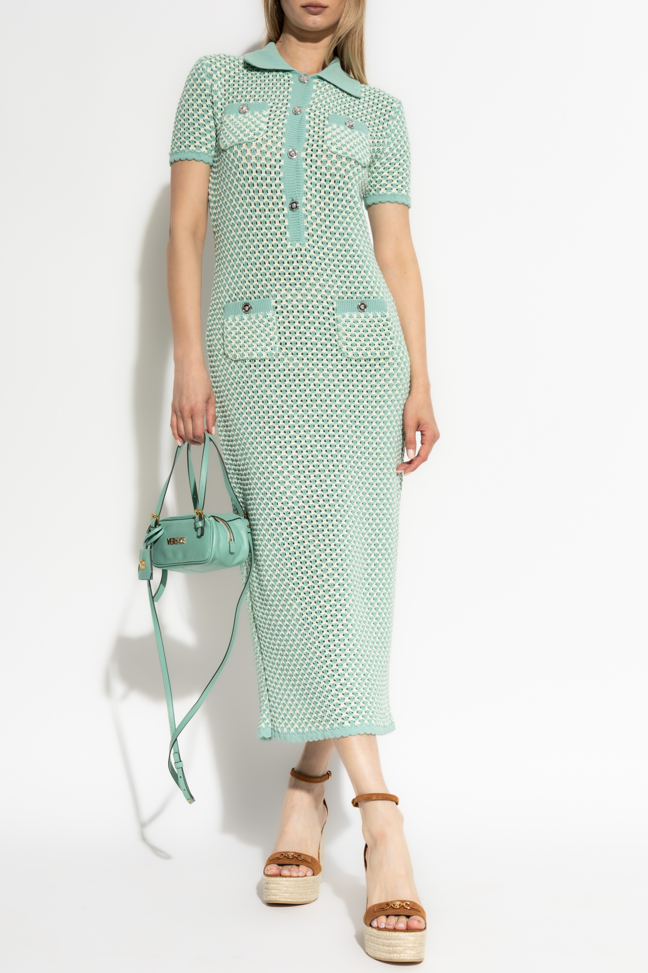 Versace Dress With Back Slit, Women's, Green