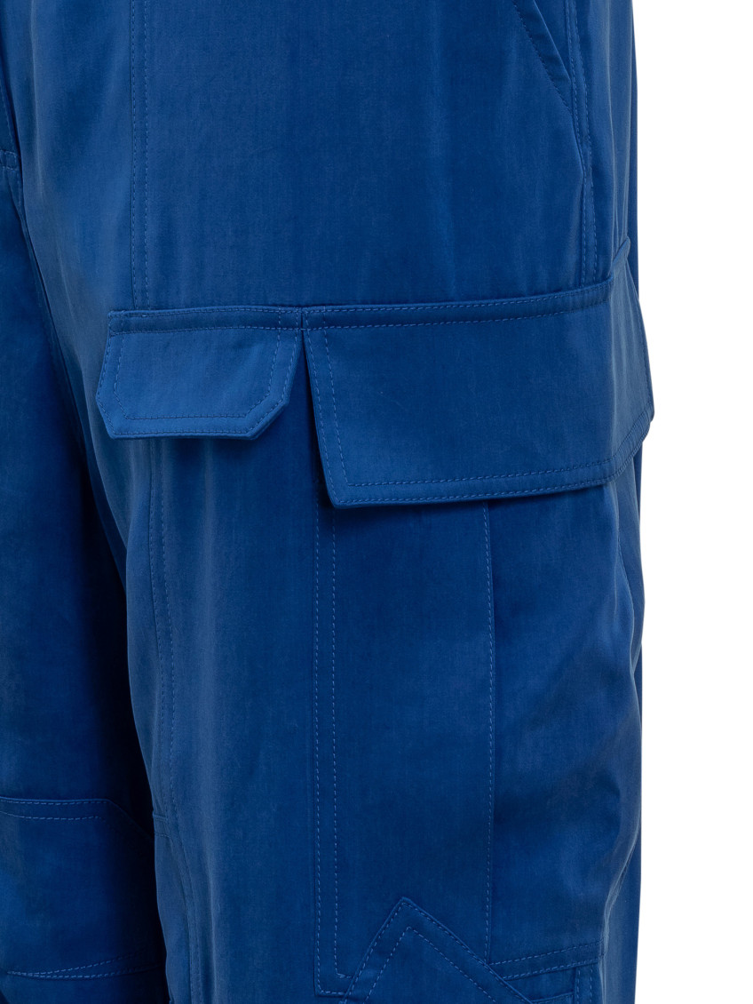 Blue Relaxed Cargos Pants