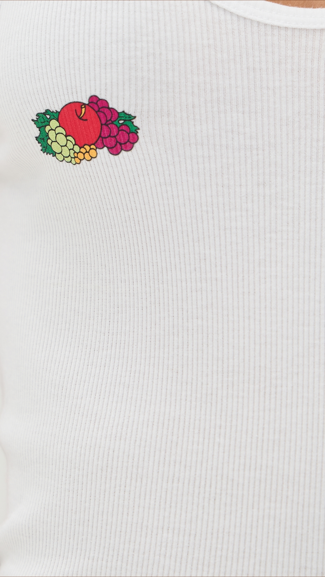 Homme Girls X Fruit of The Loom Classic Tank with Double Logo White w/ Fruit Clusters