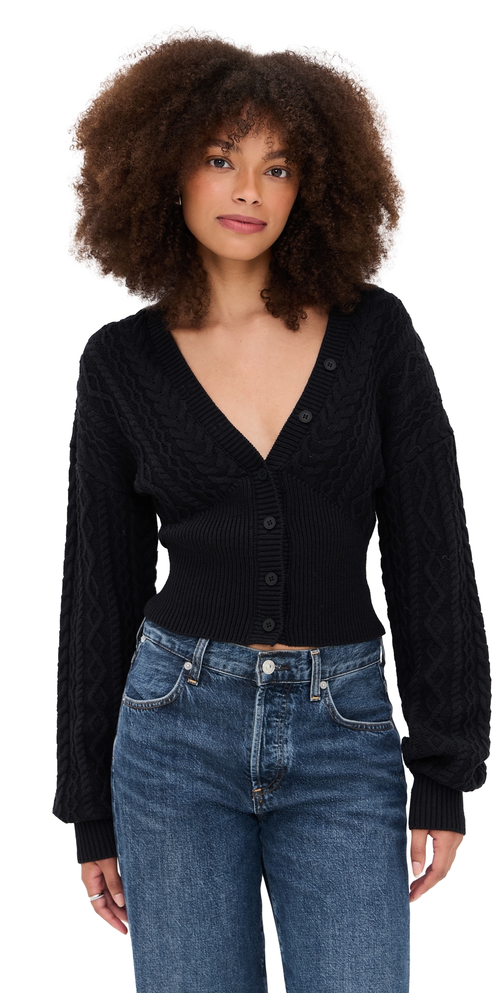 Emilia Sleeved Knit Cardigan Black