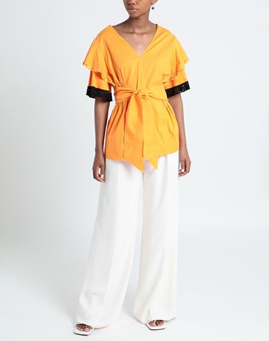 Woman Top Orange Size 6 Cotton, Polyamide, Elastane