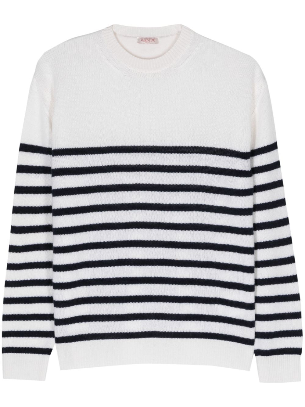 Striped cashmere jumper - White