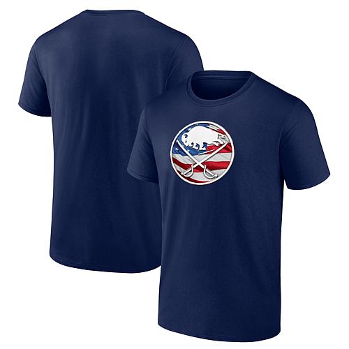 Men's Fanatics Navy Buffalo Sabres Banner Wave Logo T-Shirt