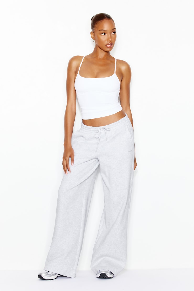 UltraFleece Wide Leg Sweatpants - Greys - Women Clothing