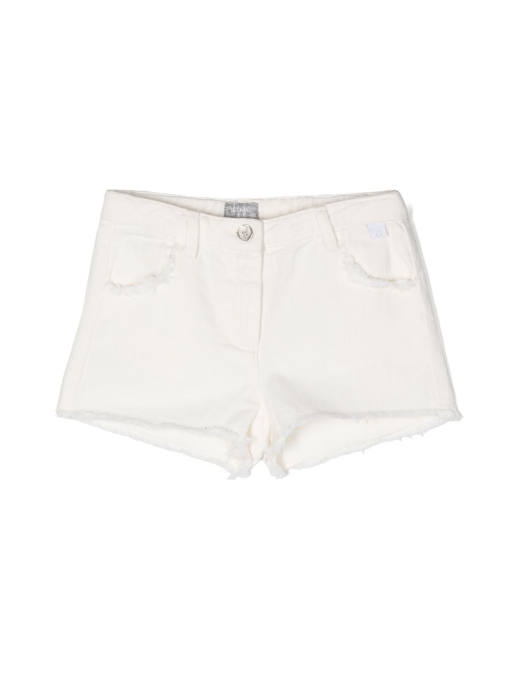 Frayed denim shorts - White
