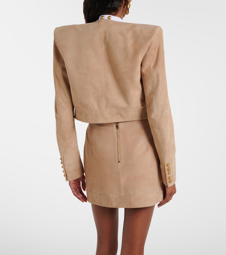 Suede cropped jacket