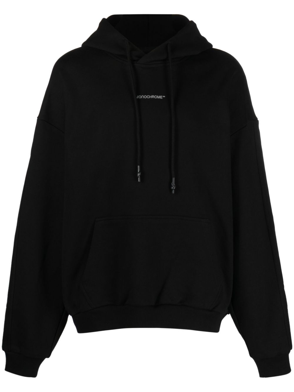 Logo-print drawstring hoodie - Black