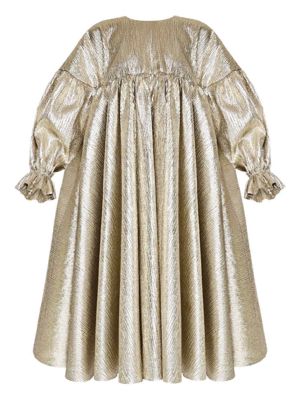 Metallic pleated midi dress - Neutrals