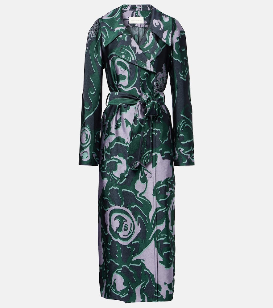 Printed trench coat