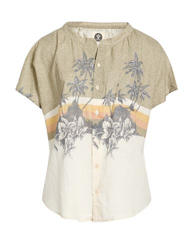 Woman Shirt Khaki Size S Cotton