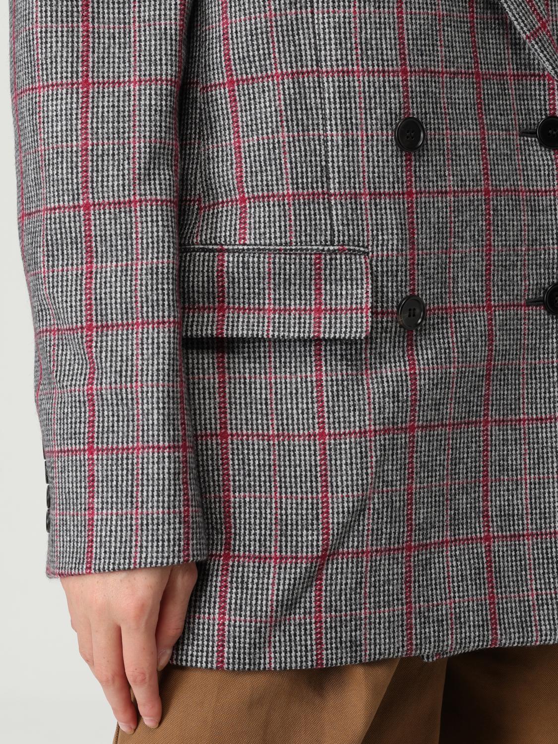 Check-pattern wool blazer - Black