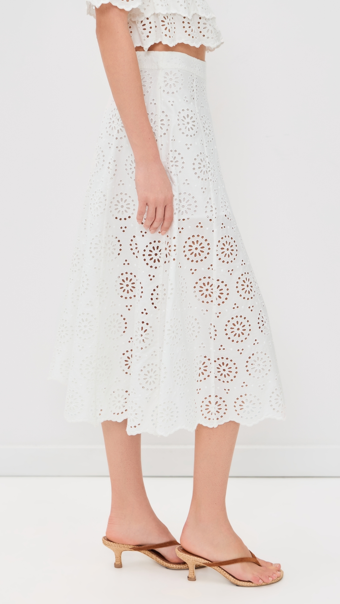 The Solstice Eyelet Skirt White