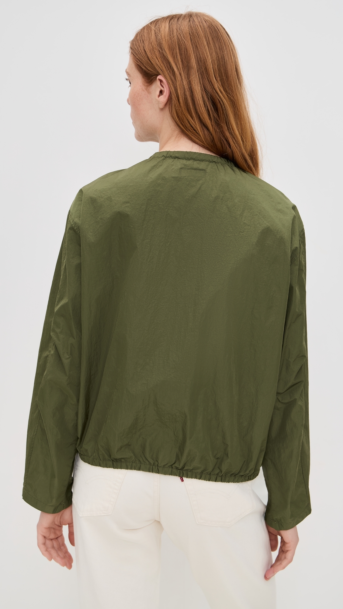 Recycled Nylon Windbreaker Jacket New Olive