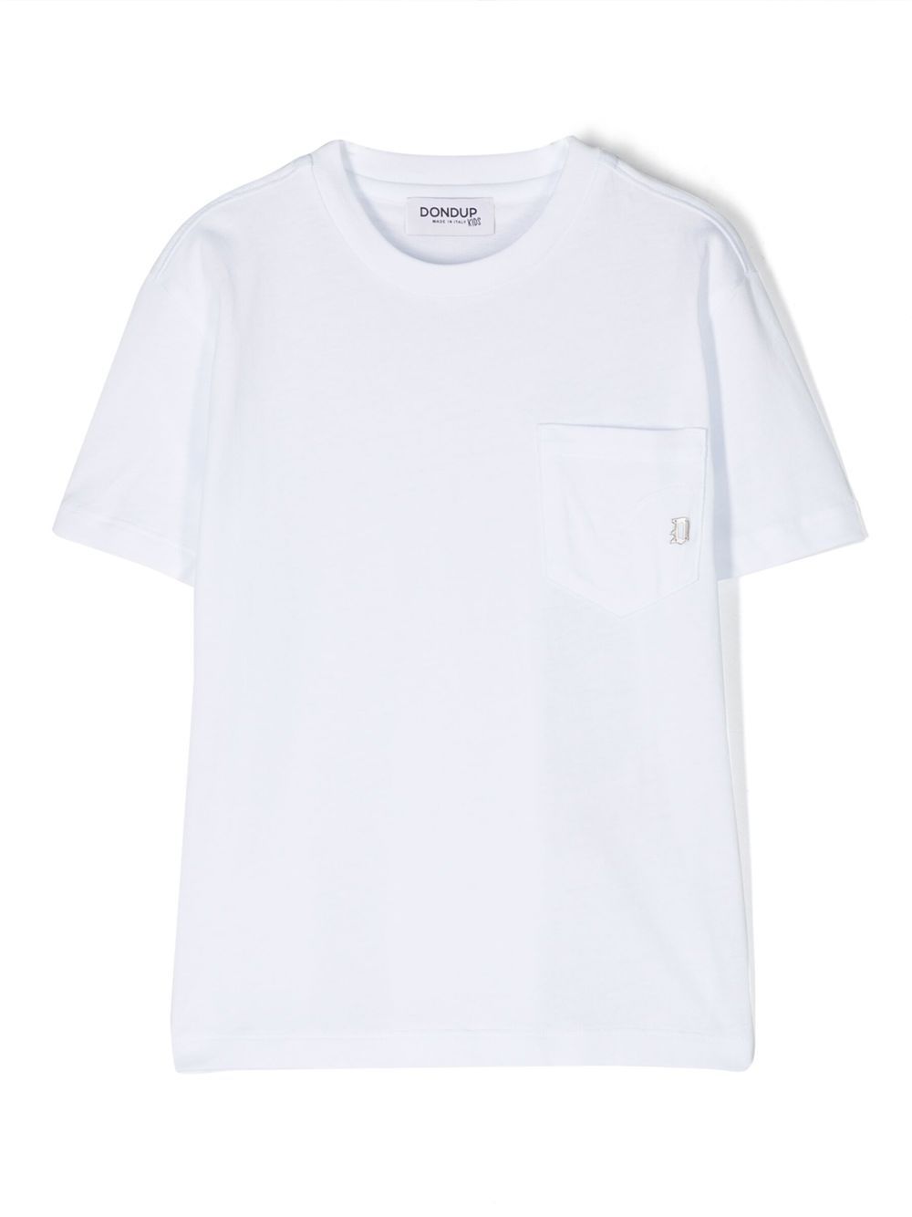 DONDUP KIDS logo plaque patch pocket T-shirt - White