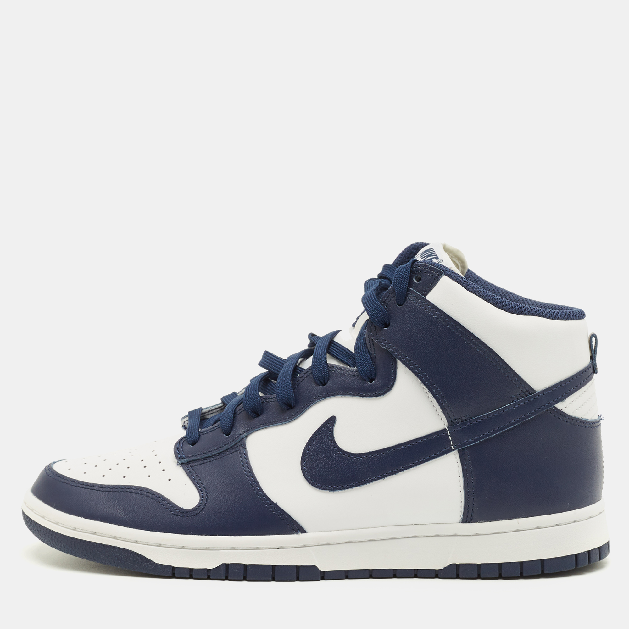 Nike Dunk Championship Navy 45 Navy Blue/White Leather High Top Sneaker