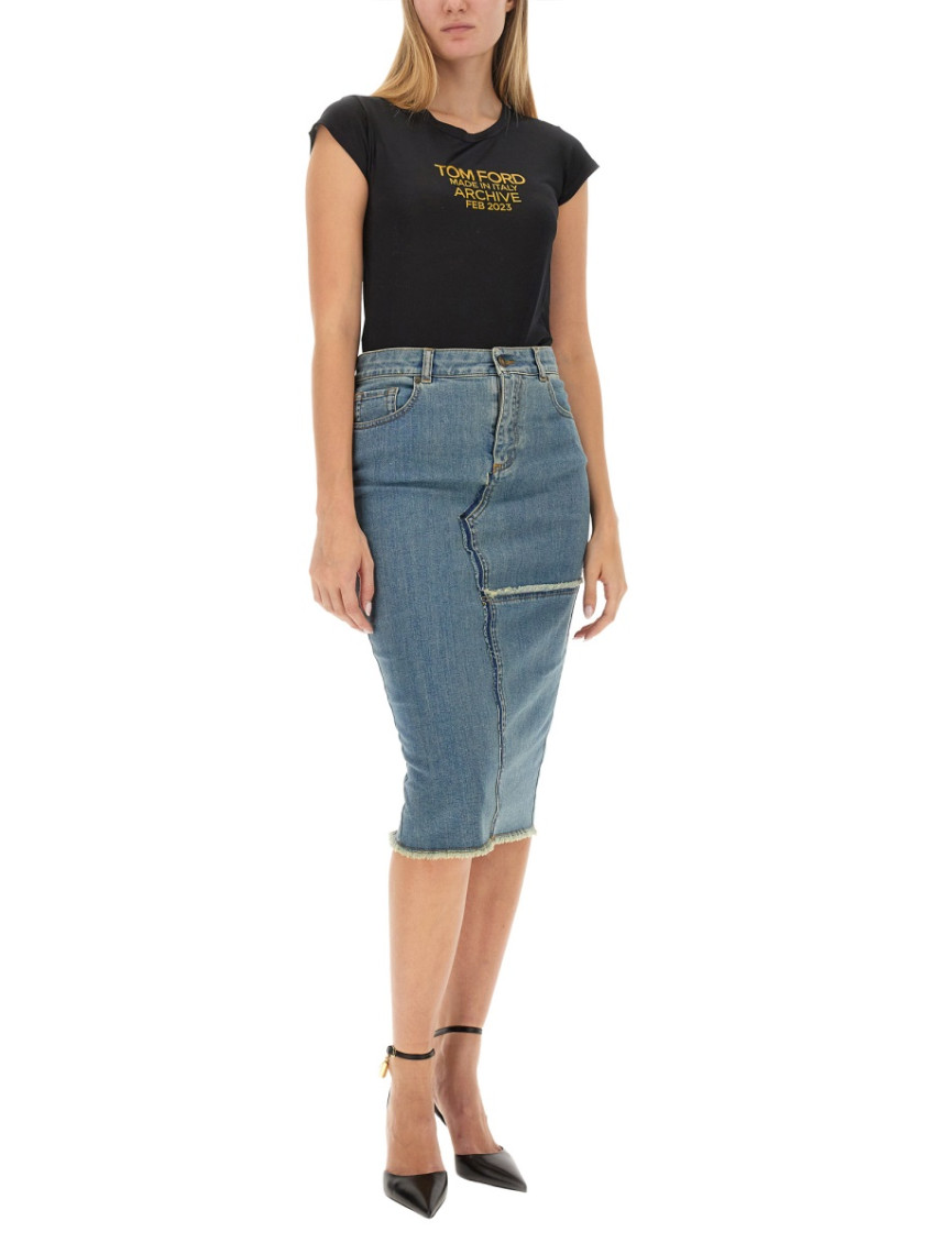 Denim Midi Skirt