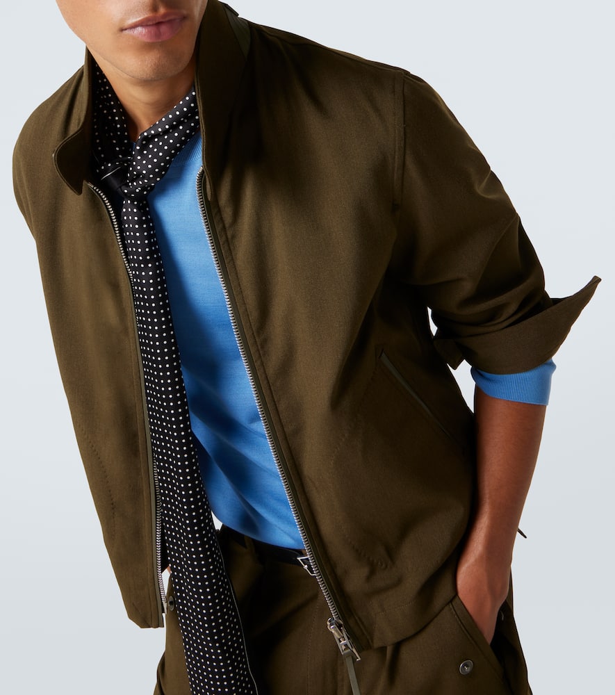 Wool, cashmere, and silk blouson jacket