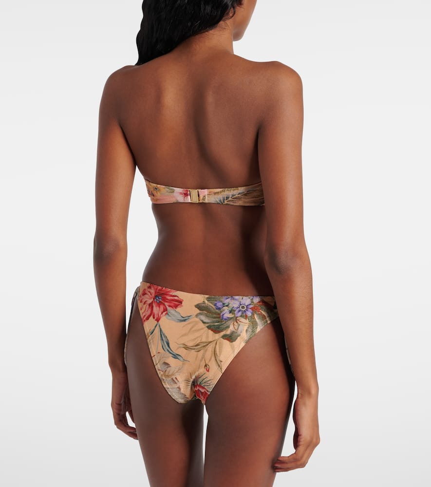 Coco bow-detail floral bikini top