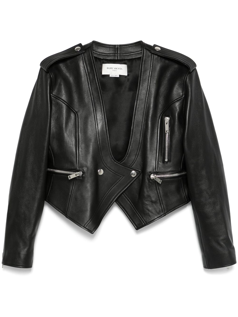 Leather biker jacket - Black