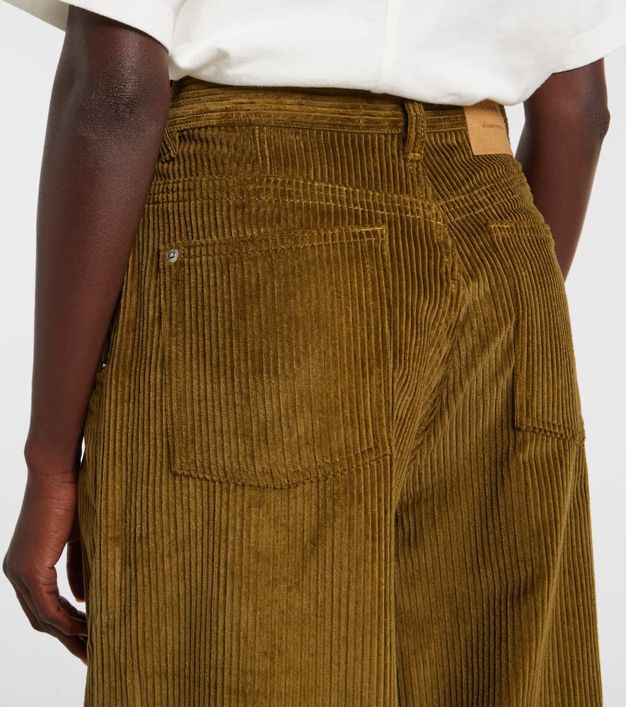 Cotton corduroy wide-leg pants