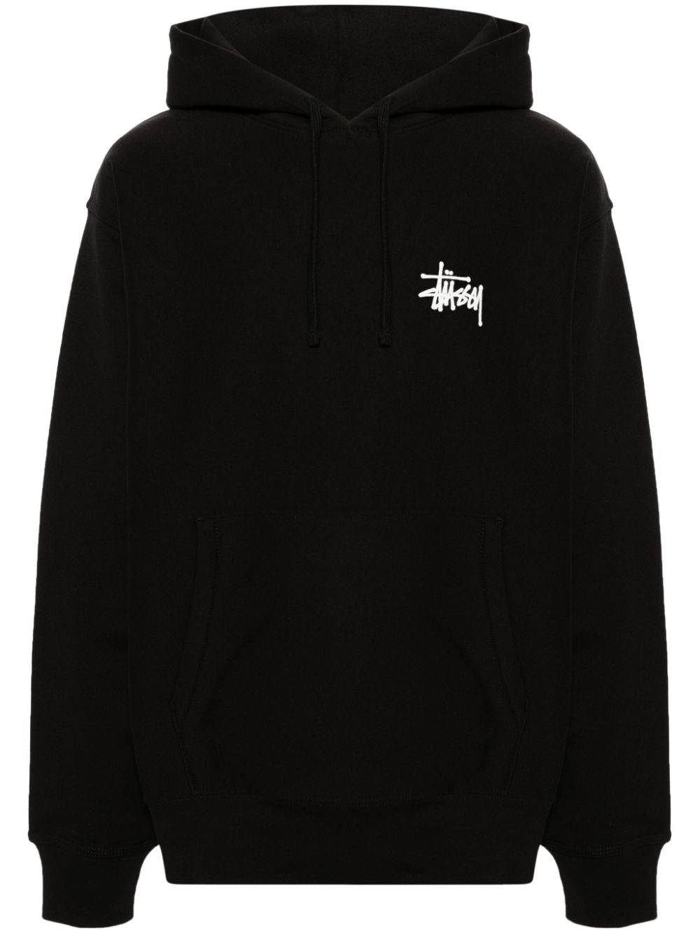 Logo-print long-sleeve hoodie - Black