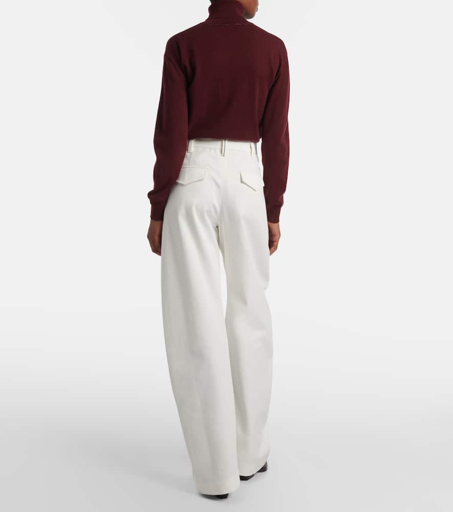 Cotton barrel-leg pants