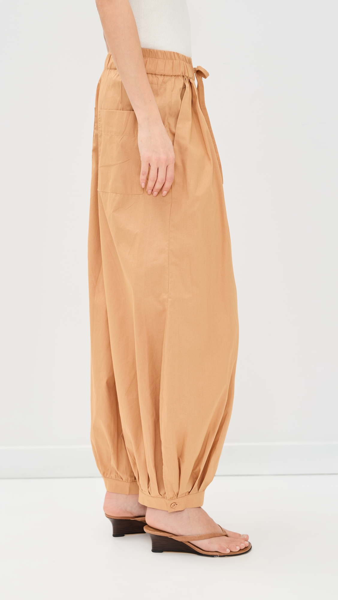 Tie Front Balloon Pants SUMMER BEIGE