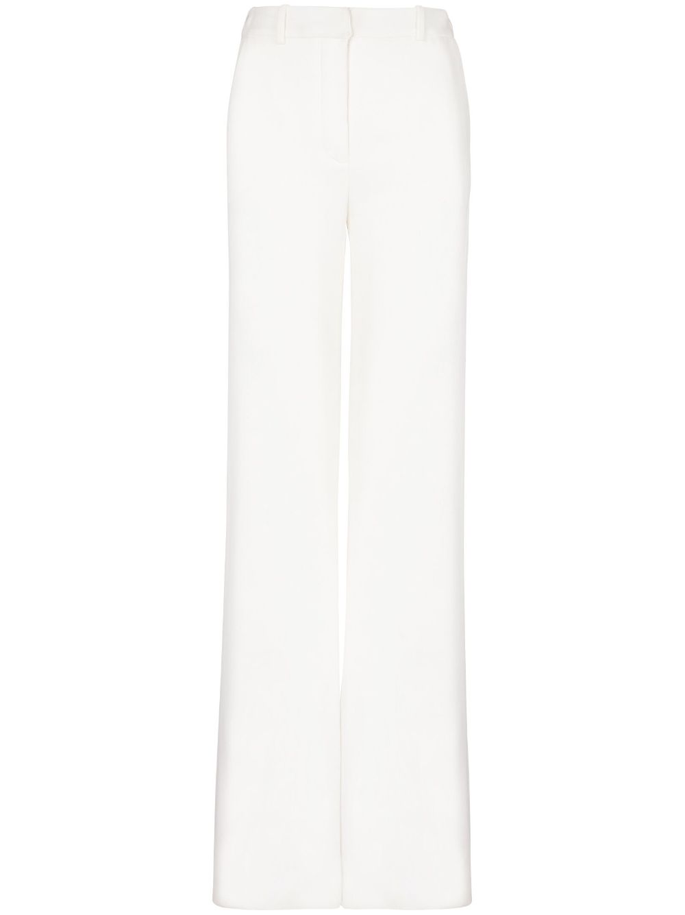 High-waist crepe trousers - White