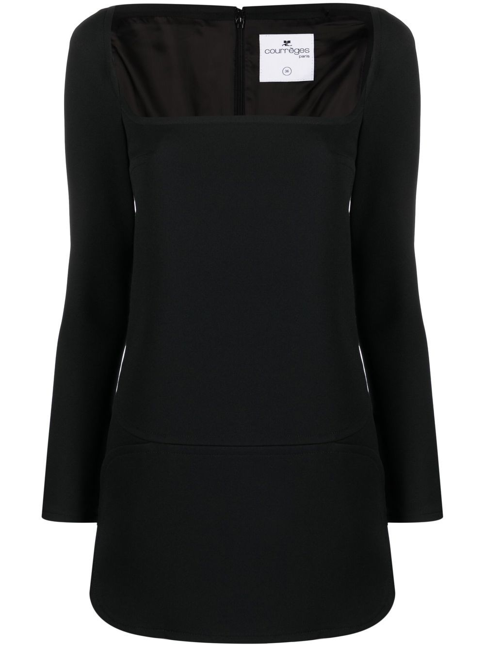 Square-neck mini dress - Black