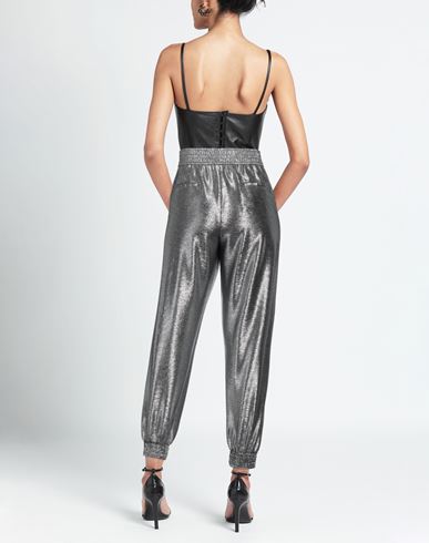 Woman Pants Silver Size 6 Polyester, Elastane