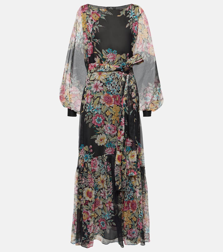 Floral silk gown