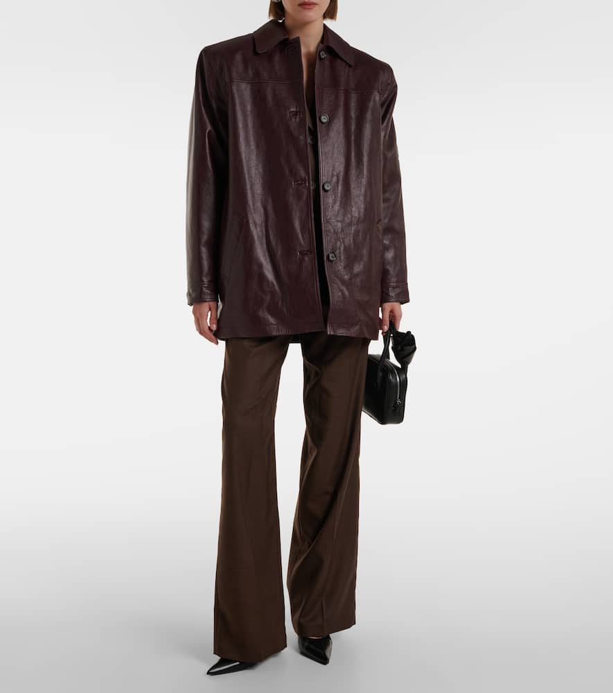 Oversized leather jacket