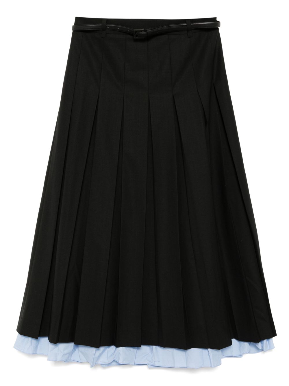 Juun.J layered pleated skirt - Black