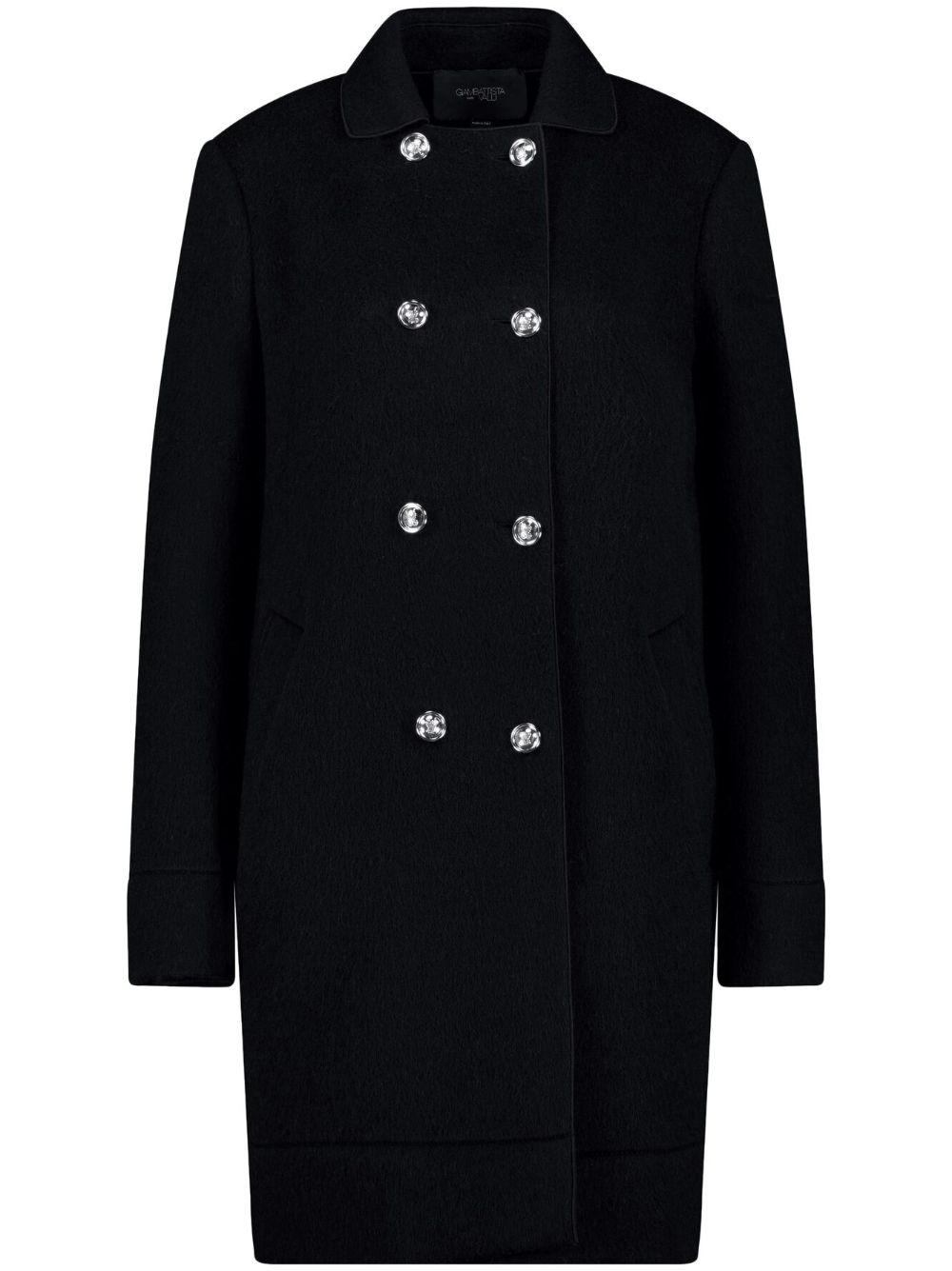 Double-breasted wool-blend coat - Black