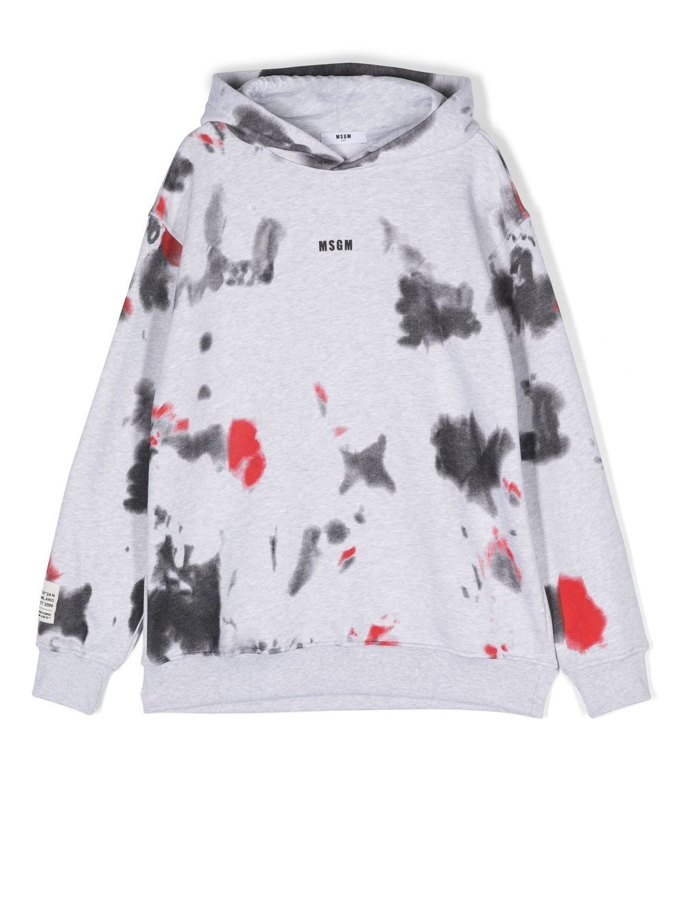 Tie-dye print logo hoodie - Grey