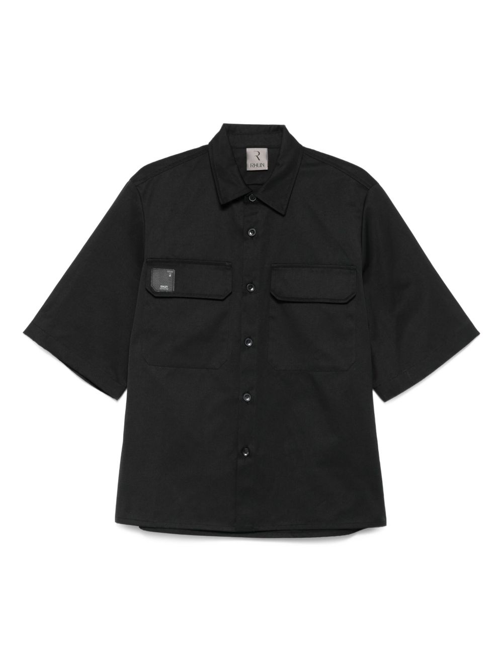 Logo-appliqué short-sleeve shirt - Black