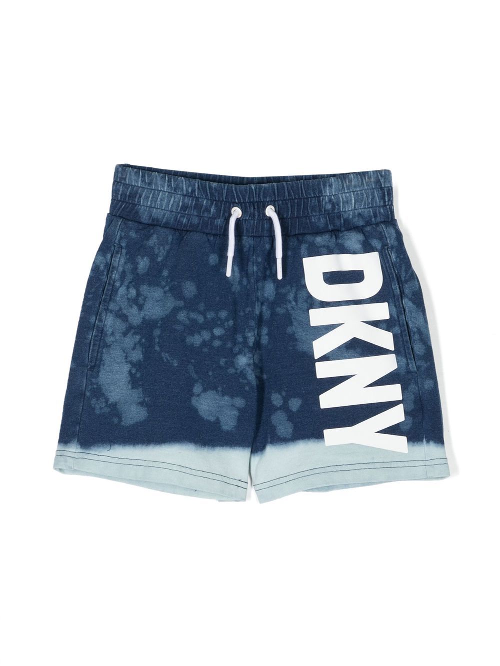 Logo-print tie-dye shorts - Blue