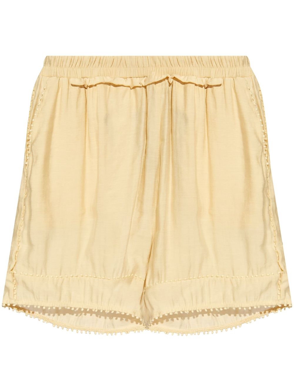 Pompom-trim shorts - Neutrals