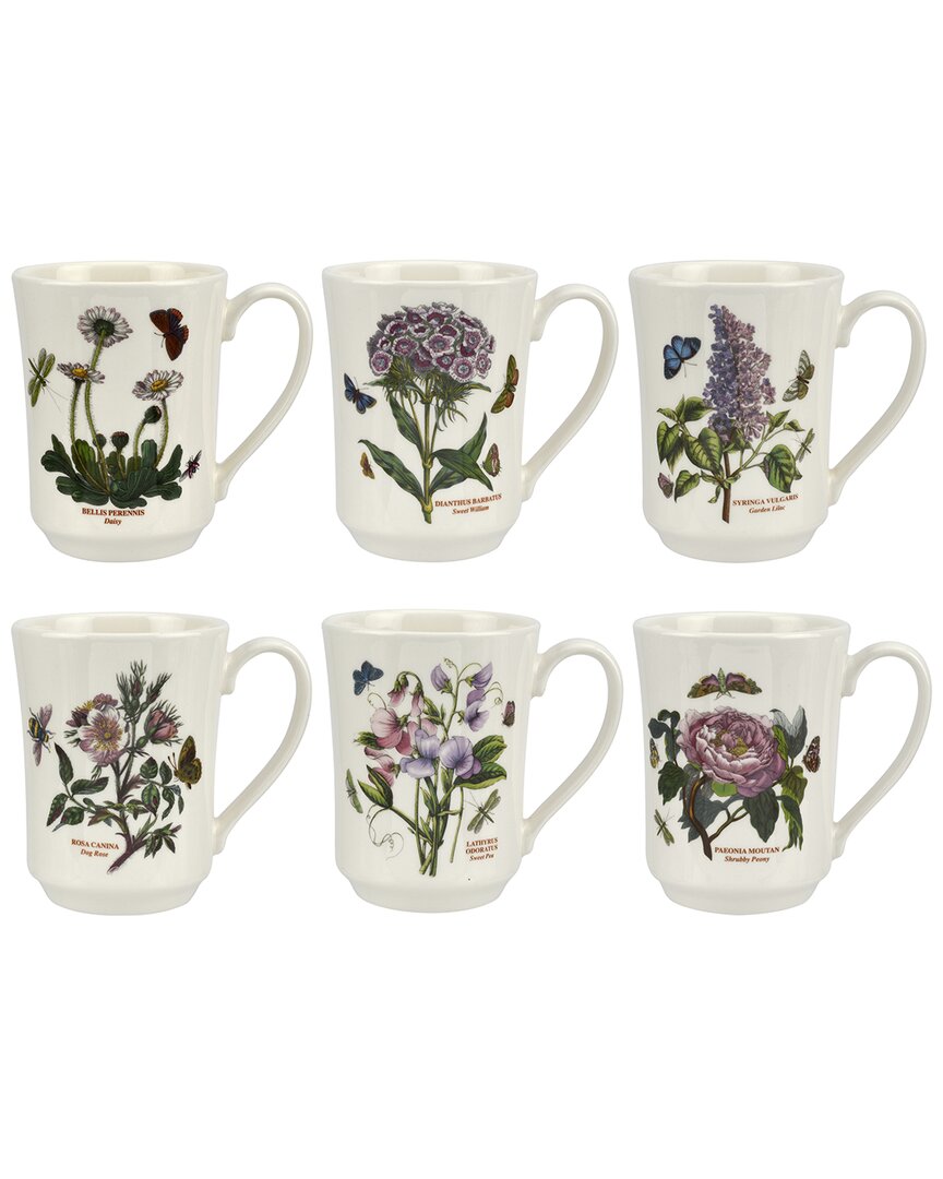 Portmeirion Set of 6 Botanic Garden Flared Tankard Mugs