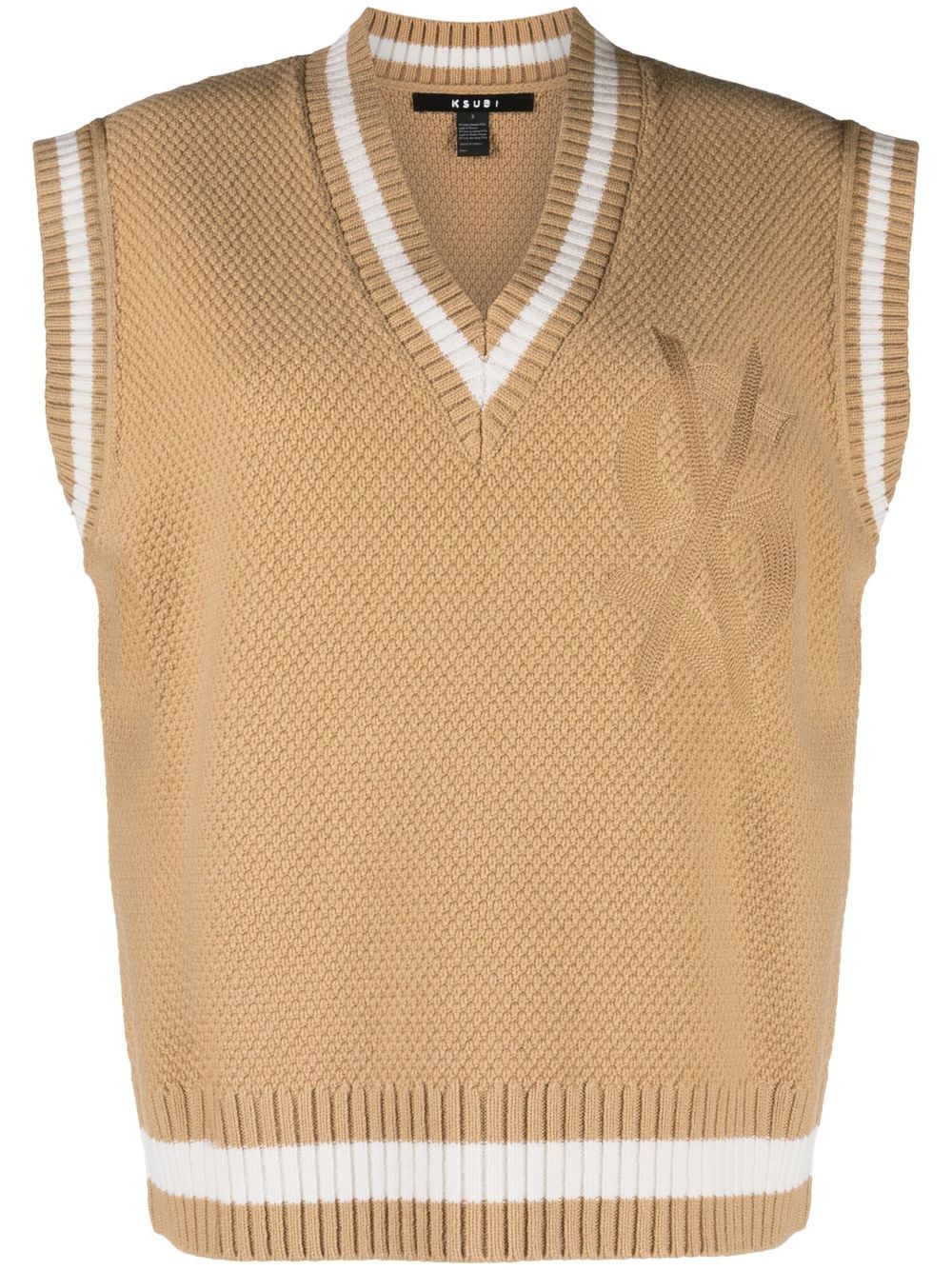 Contrasting-trim detail vest