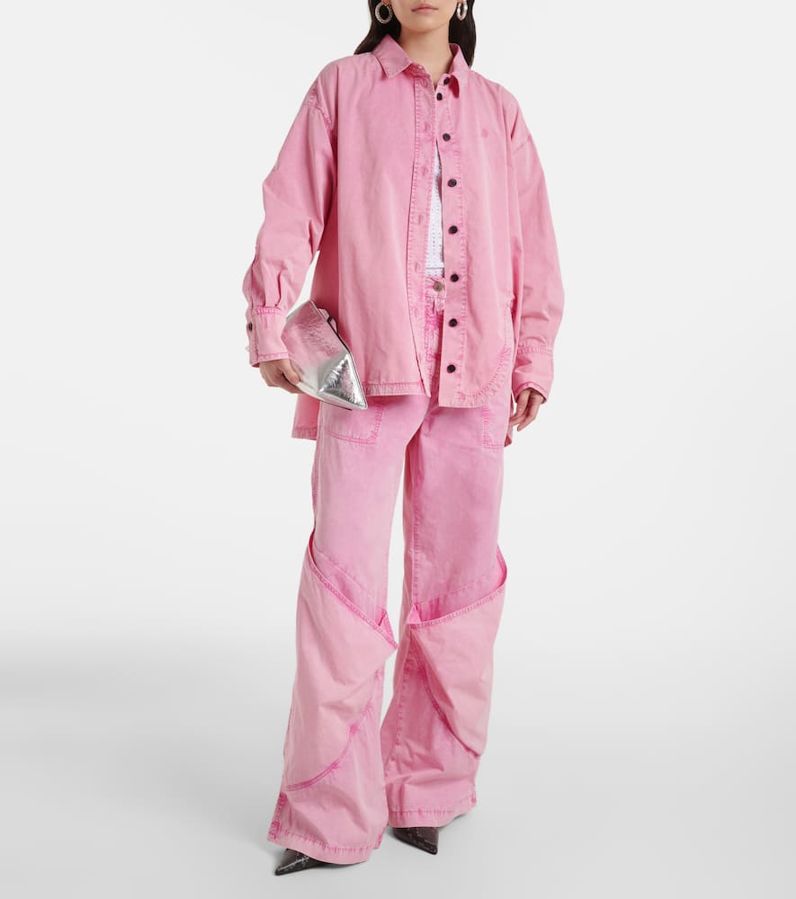 Diana asymmetric cotton canvas overshirt